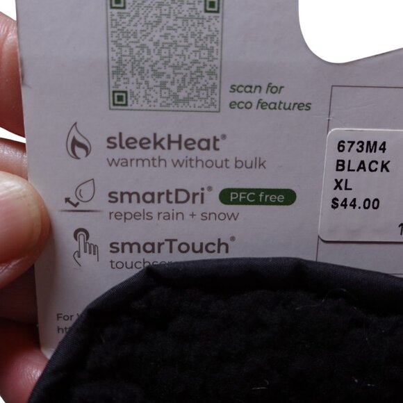 NWT Isotoner Signature Men's Insulated Water-Repellent Active Gloves Sz XL Black - Picture 8 of 9